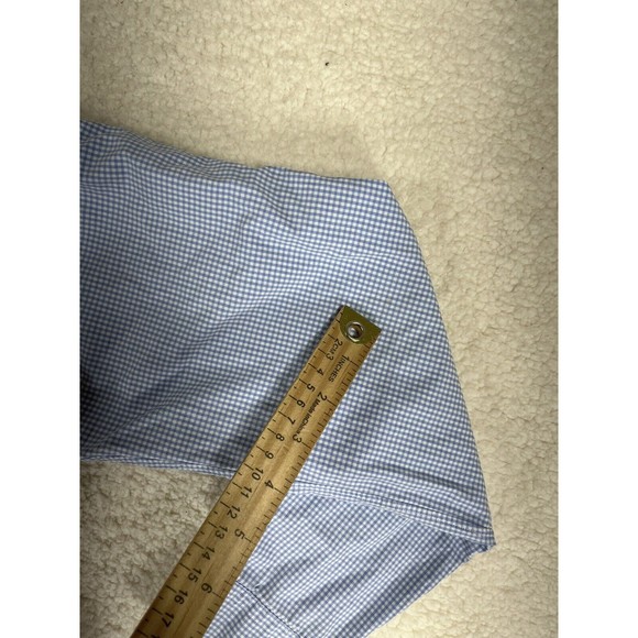 Lauren Ralph Lauren Classic Fit Men's Sz 15 1/2 M White/Blue Square Check Shirt - Picture 6 of 9